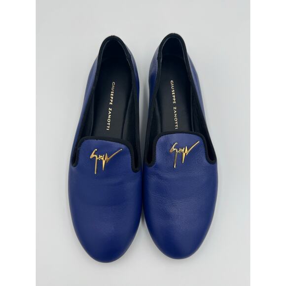 Giuseppe Zanotti Blue Signature Loafers – Size 35 – New